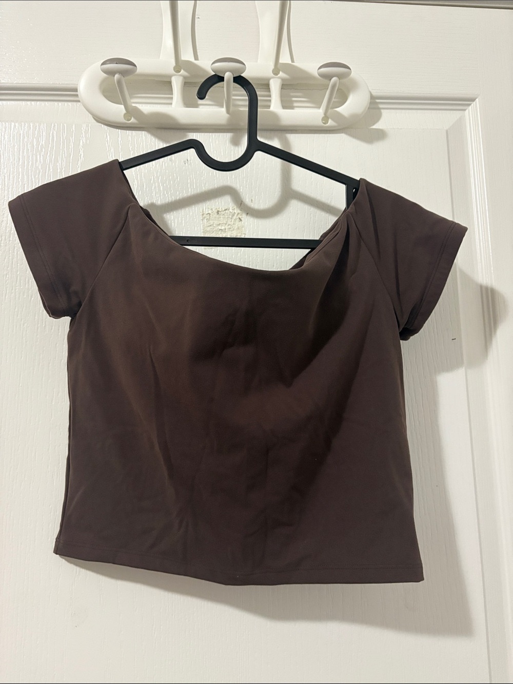 Classic Brown Scoop-Neck Crop Top